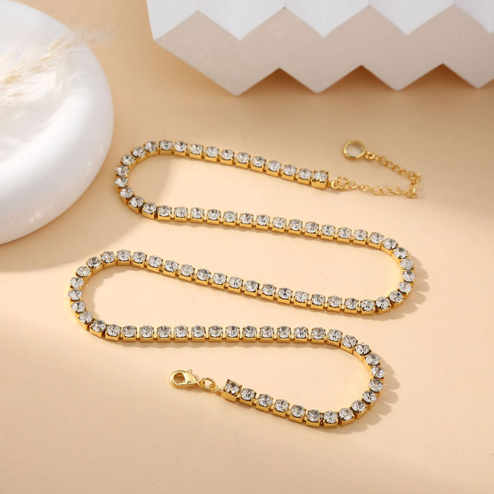 Wholesale Popular rhinestone claw chain versatile temperament bracelet copper plated real gold non fading accessory
