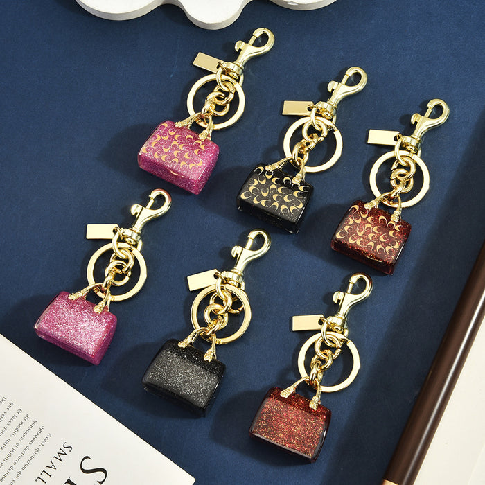 Wholesale Chic Letter C Bag Charm Keychain Red Alloy Electroplated Women S Purse Pendant Gift Resale