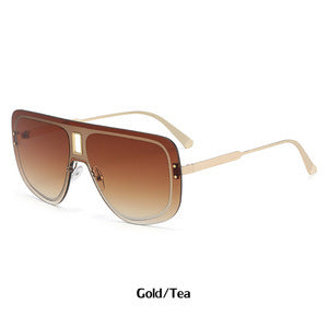 Wholesale Large frame sunglasses, frameless sunglasses, integrated mirror