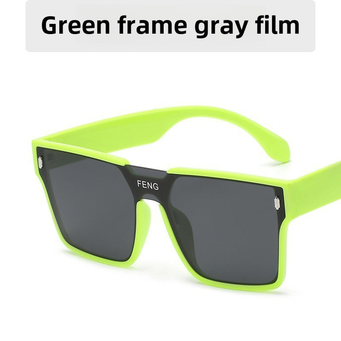 Wholesale Advanced retro large frame integrated lens sunglasses, women's UV resistant sunglasses, glasses