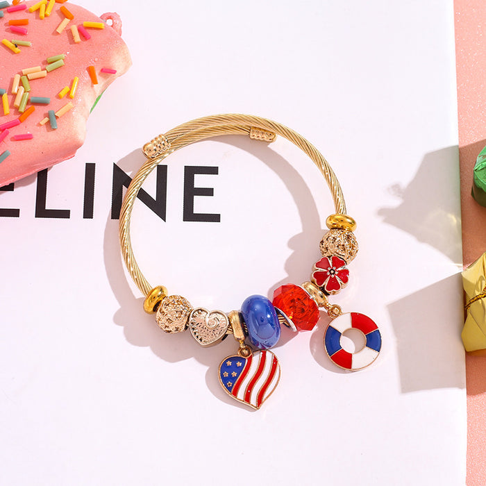 Wholesale stainless steel beaded bracelet alloy accessories heart bracelet Charms Bracelets