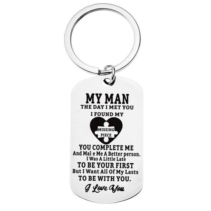 Wholesale Valentine's Day Anniversary Gift Stainless Steel Keychain JDC-KC-TangMumao001