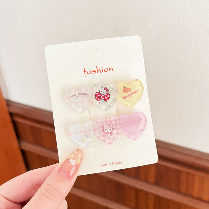 Wholesale Cute plaid cat oval hair clip