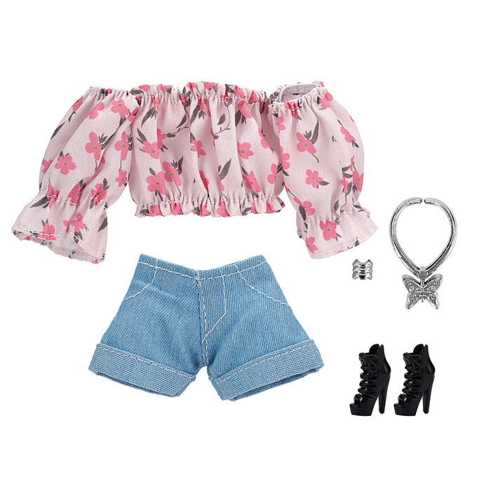 Wholesale doll floral shirt bubble sleeve shorts suit