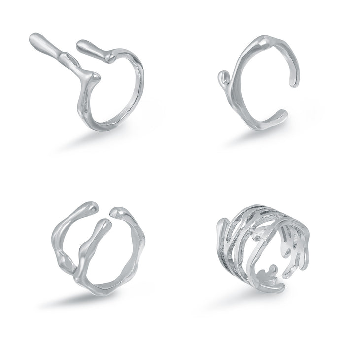 Wholesale Irregular lava adjustable plain ring
