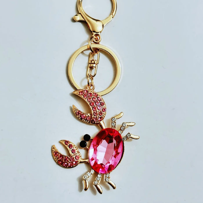 Wholesale Zinc Alloy Rhinestone Crab Keychain Trendy Cancer Zodiac Charm For Women S Bags And Keys