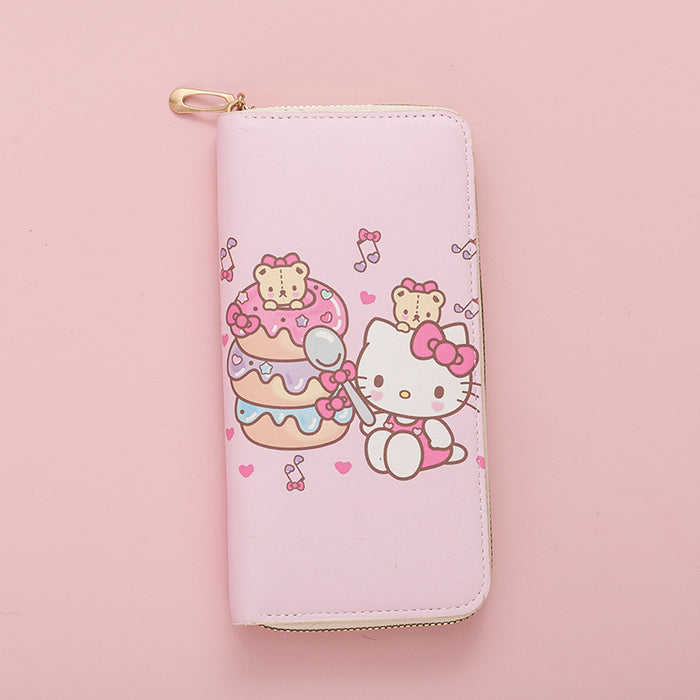Wholesale Cute cartoon long wallet for girls made of PU material