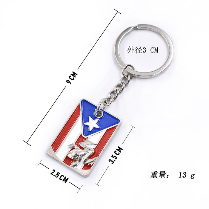 Wholesale Puerto Rican Color Dripping Oil Zinc Alloy Keychain JDC-KC-TianG029