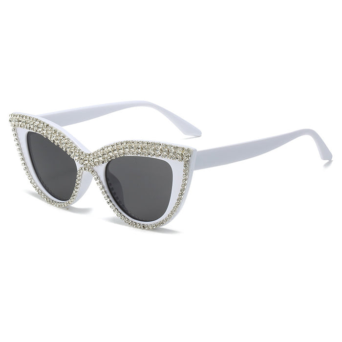 Wholesale  Cat's Eye Diamond-encrusted Sunglasses