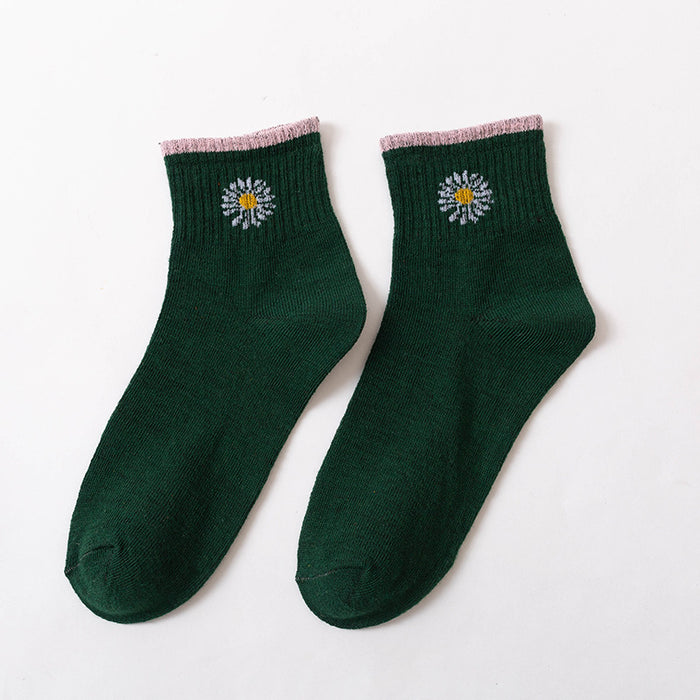 Wholesale of 10pcs Medium Tube Chrysanthemum Socks JDC-SK-Miqi002