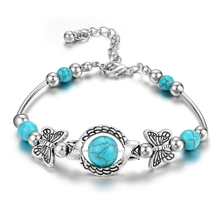 Wholesale Popular Jewelry Versatile Turquoise Handmade Bracelet Popular Bracelet Jewelry Butterfly Bracelet