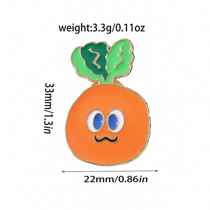 Wholesale Cute Q Version Fruit Enamel Pins Brooches Set Cartoon Radish And Badge For Clothing Decor Bag Charm Gift