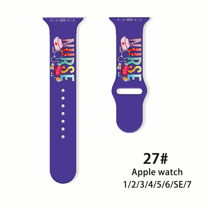 Wholesale Printed Silicone Watch Strap Wristband JDC-WD-NuoQi039