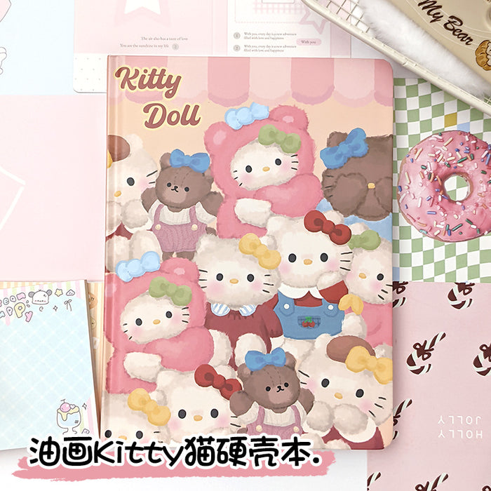 Wholesale Cute Oil Painting Cat hand-held notebook student notebook girl color page notebook