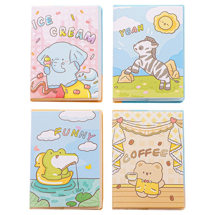 Wholesale 4pcs/set Cute Cartoon Notebooks 4-Pack 60-Page PP Cover Ideal for Office School