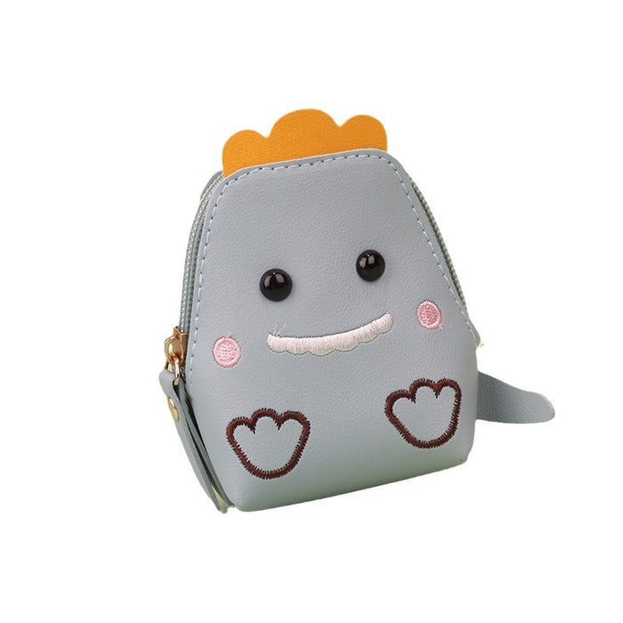 Wholesale PU Leather Cartoon Dinosaur Coin Purse Keychain Card Holder Earphone Case Student Gift