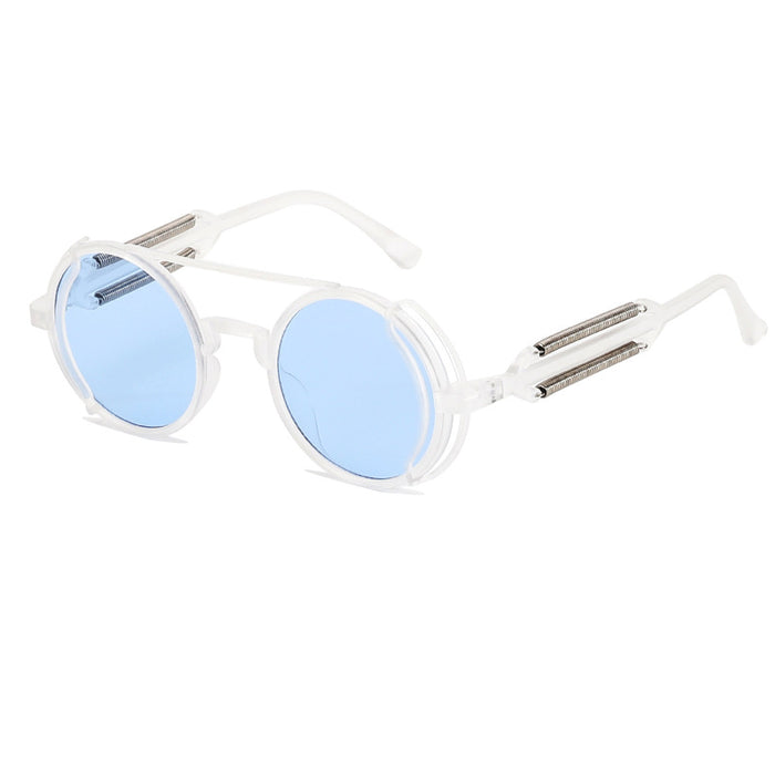 Wholesale Cyberpunk Style Round Frame Spring Leg PC Sunglasses JDC-SG-ZS010