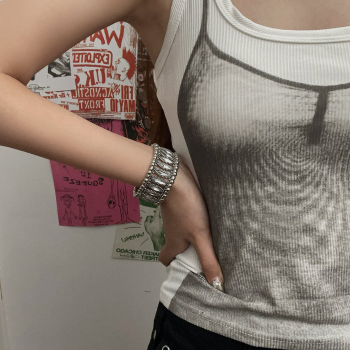 Wholesale  Y2K Water Diamond Wide Edition Bracelet