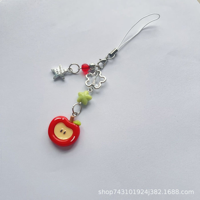 Wholesale Creative fruit-shaped phone charms keychains