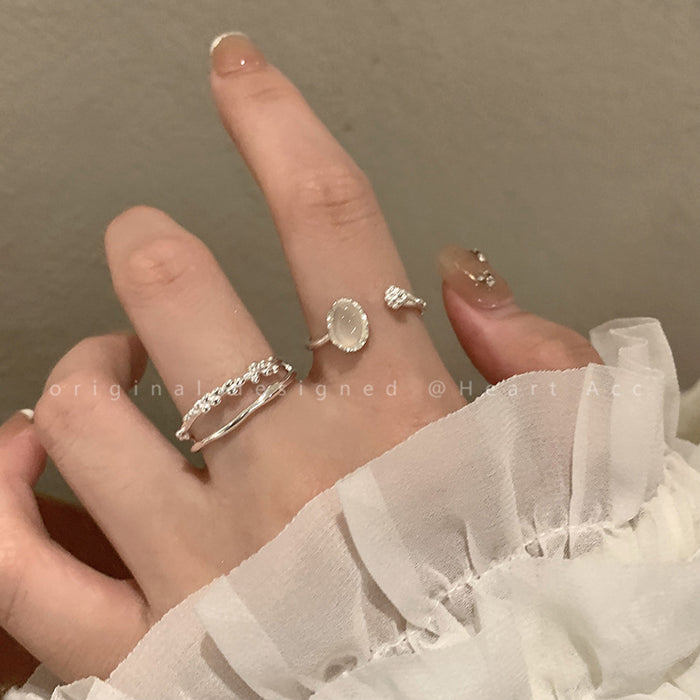 Wholesale Plain ring, light luxury and high-end, adjustable index finger ring, personalized open ring