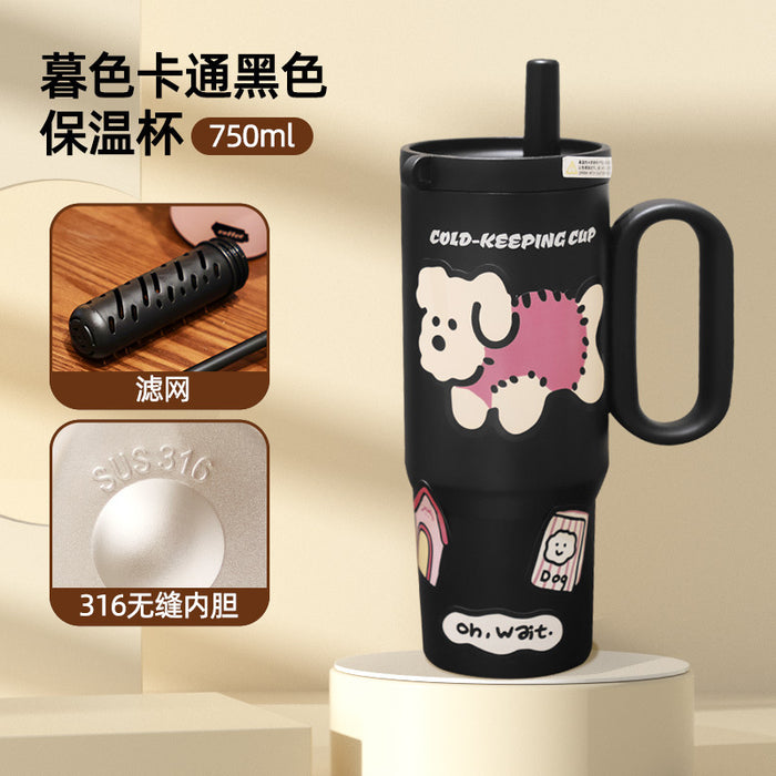 Wholesale Portable Stainless Steel Thermos for Students Drinking Straw Cup