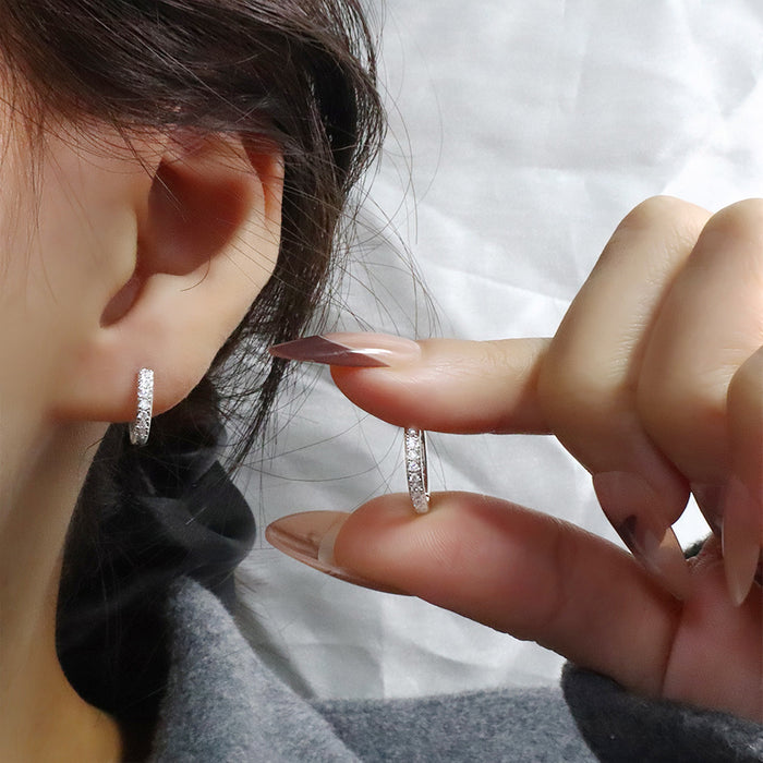Wholesale Full diamond earrings, fashionable and classic circle zircon earrings, layered and worn