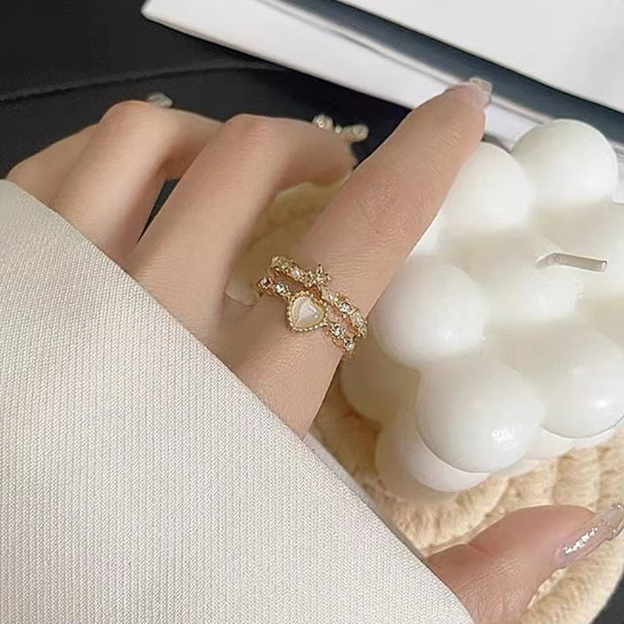 Wholesale Moonstone Heart Adjustable Ring for Women