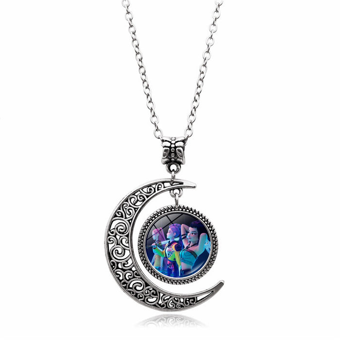 Wholesale K-POP Moon Pendant Necklace, Creative and Personalized Accessory