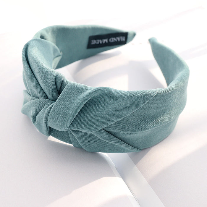 Wholesale Simple Wide Edge Solid Color Cloth Middle Knot Headband JDC-HD-MIs019