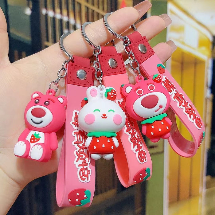 Wholesale Cartoon  bear keychain cute key chain doll claw  silicone key pendant car bag ornaments