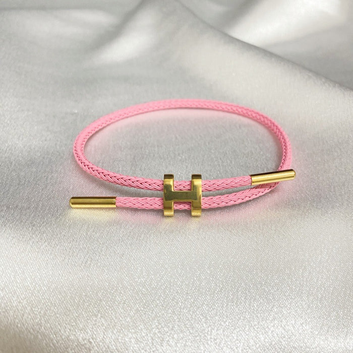 Wholesale I-Shaped Buckle Steel Wire Bracelet H Buckle Adjustable Titanium Steel Bracelet