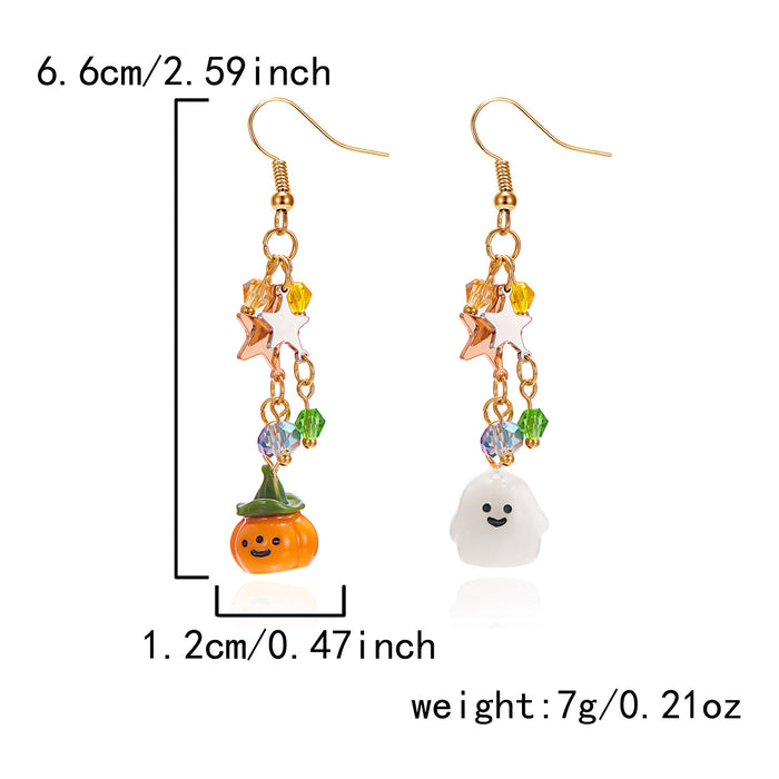 Wholesale  Tassel Earrings Orange Pumpkin Ghost Pendant Summer Fashion Ladies Personalized Trendy Ear Jewelry