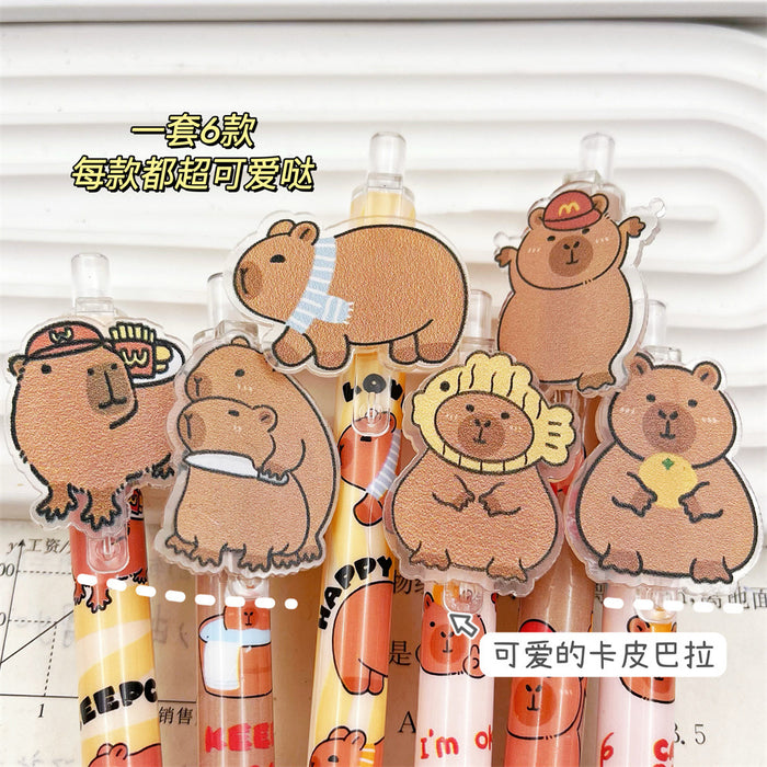 Wholesale Capybara push pen patch limited cute girl black stationery