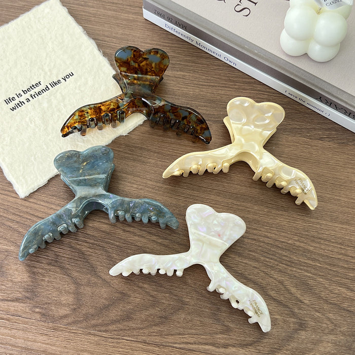 Wholesale French Retro Mermaid Acetate Claw Clip Hair Accessory 10cm Ginger Yellow Women' s Stylish Everyday Hair Clip