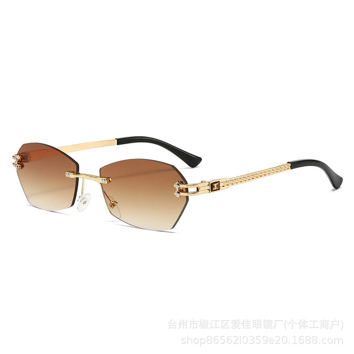 Wholesale New Sunglasses Classic Frameless Cut Edge Sunglasses Metal Sunglasses