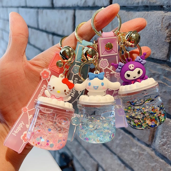 Wholesale Acrylic Cartoon Oil Quicksand Keychain JDC-KC-RunX010