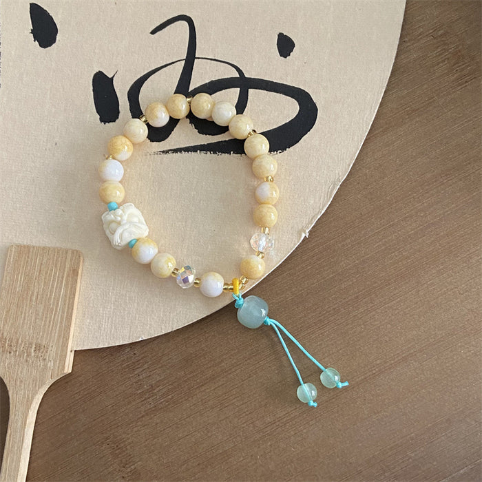 Wholesale Ice cracked glass elastic rope bracelet, sweet bracelet wholesale bracelet