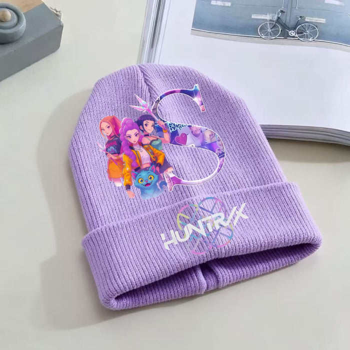 Wholesale KPOP Knitted Cartoon Letter Print Hat