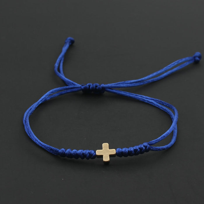 Wholesale Hand Woven Adjustable Fashion Gold Cross Bracelet JDC-BT-SX016