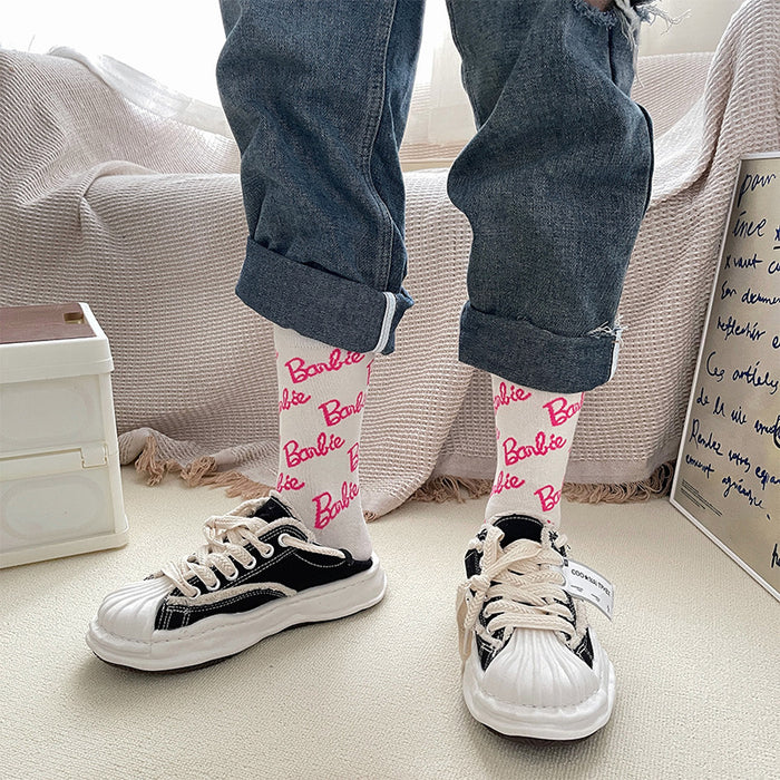 Wholesale Pink Girls Cute Printed Cotton Socks JDC-SK-YouZuLe001