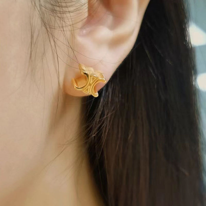 Wholesale Small copper-plated metal earrings with S925 silver posts