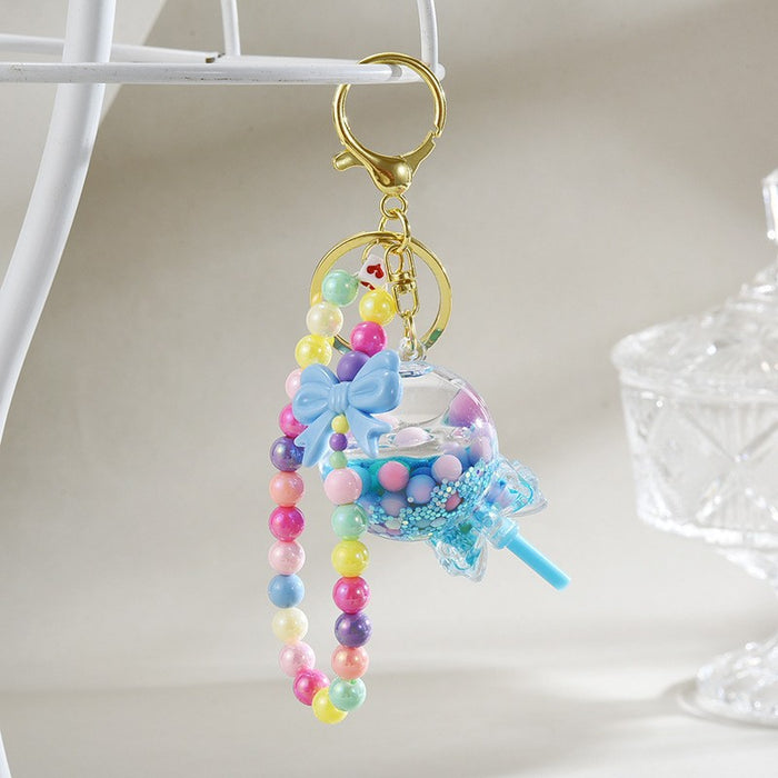 Wholesale Liquid Glitter Bottle &  Lollipop Acrylic Oil-Filled Keychain
