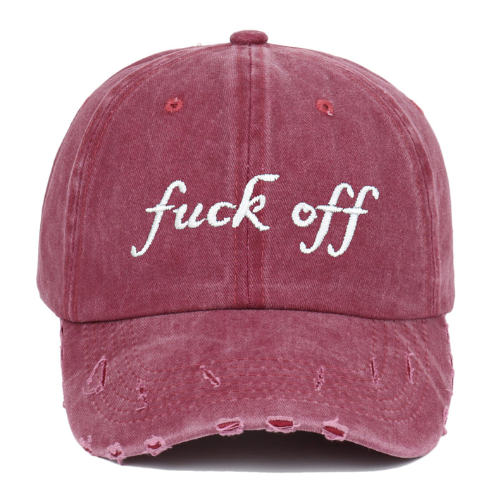 Wholesale Cotton Retro Fuck Off Baseball Cap JDC-FH-ChenSheng005