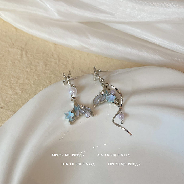 Wholesale Asymmetric long earrings with exquisite temperament and ear accessories