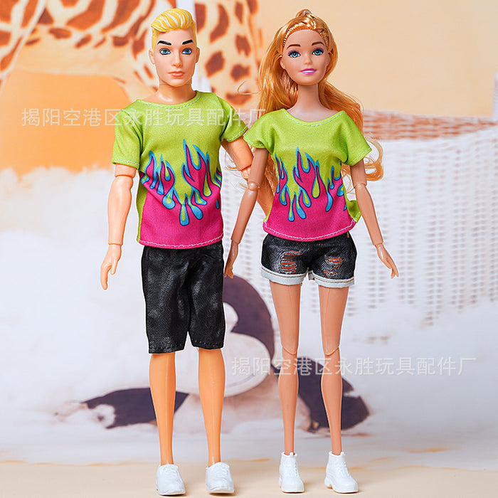 Wholesale suitable for 30CM a family of four dolls leisure family suit fashion couple bag shoes