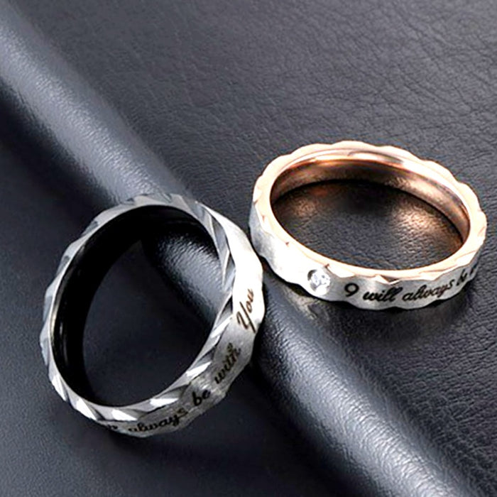 Wholesale Popular temperament, diamond studded titanium steel couple ring, fashionable, light luxury diamond ring, niche pair ring, hand accessory