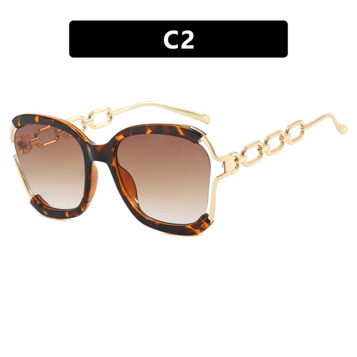 Wholesale Personalized Chain Square Frame Sunglasses Sunglasses, New Fashionable UV Resistant Sunglasses
