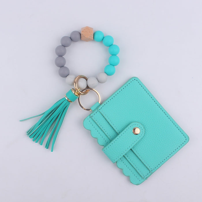 Wholesale Silicone bead bracelet accessories silicone Keychain