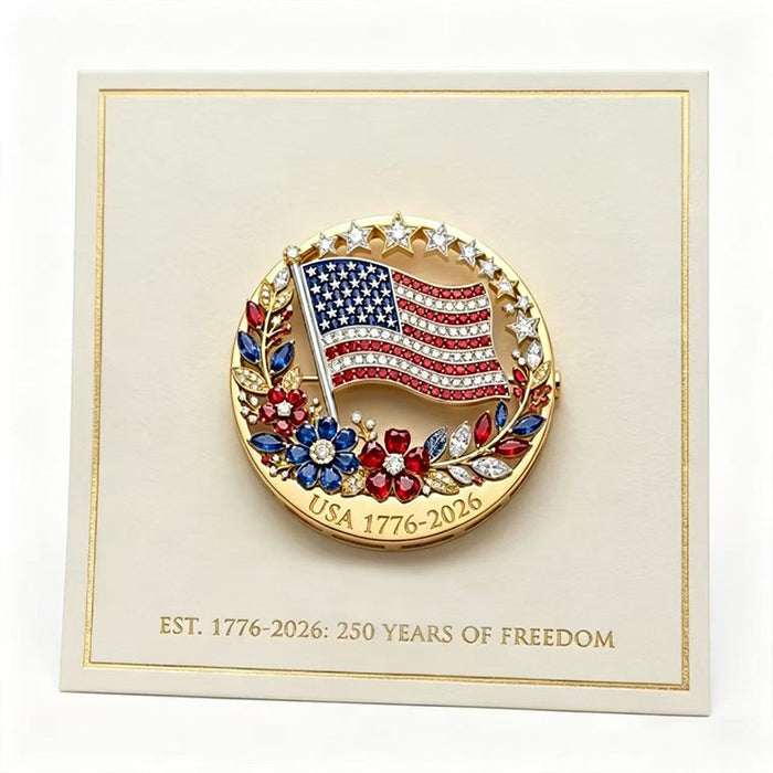 Wholesale Stylish USA 250Th Anniversary Rhinestone Flag Enamel Pin Patriotic Independence Day Brooch Boutique Jewelry Accessory