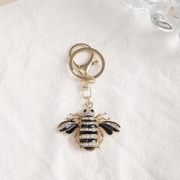 Wholesale Diamond Bee Zinc Alloy Keychain JDC-KC-MeiF003